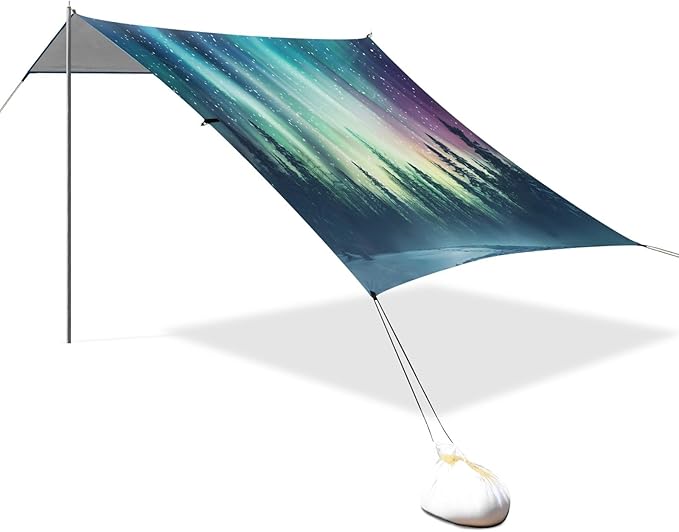Camping Sun Shelters Aurora Borealis in Woods Beach Canopy 126 * 110.2in