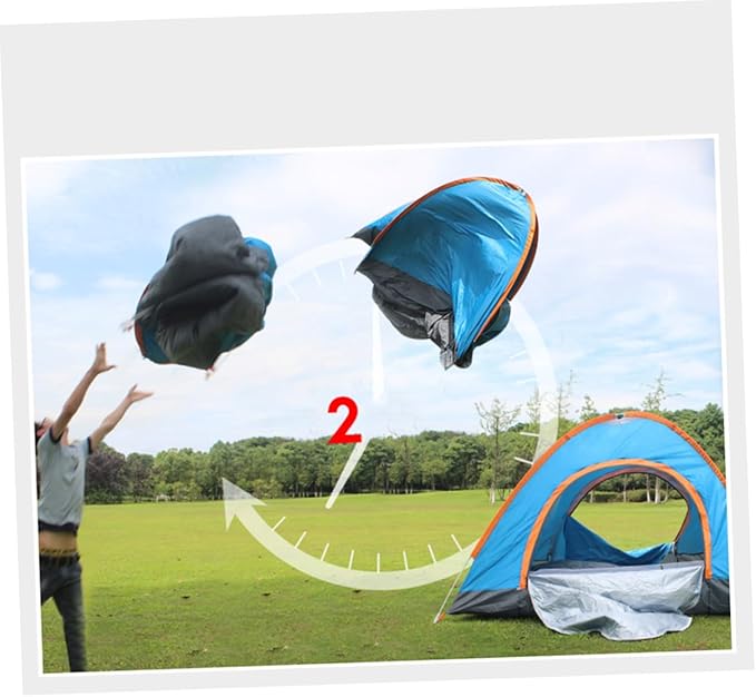 VANZACK Double Person Automatic Open Tent Family Beach Tent for Camping and Party Supplies Lightweight Design with Durable Fibre Poles and Ground
