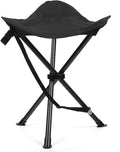 18 Folding Tripod Stool for Adults Heavy Duty Lightweight Portable Three Leg Tall Camping Stool Collapsible Backpacking Tripod Seat Chair for Fishing Hunting Support 225 lbs Black