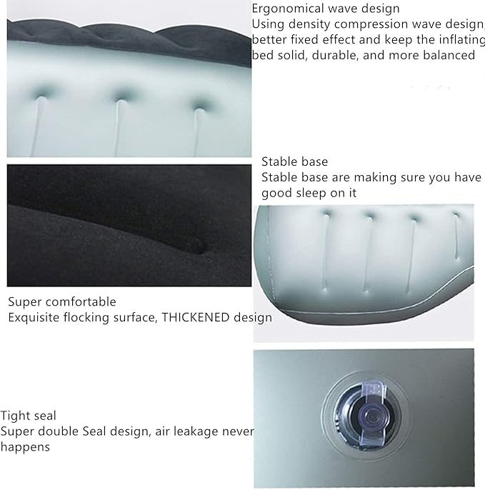 Inflatable Car Air Mattress Back Seat Bed Universal Back Seat Gap Filler Pad Extender for SUV Camping Sleeping Travel Rest