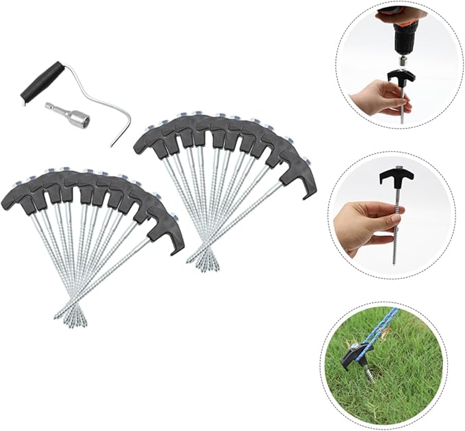 1Set Tent Stakes Durable Outdoor Camping Tent Pegs Reusable Canopy Anchors for Beach Gazebo and Garden Use Tent Accessories