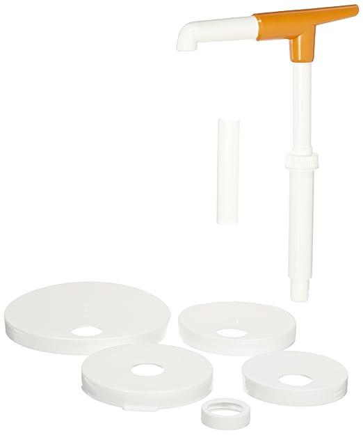 San Jamar Plastic Sauce Mega Pump and Pump Kit 6 Pieces White 12 x 12 x 6 inches 7.05 Ounces