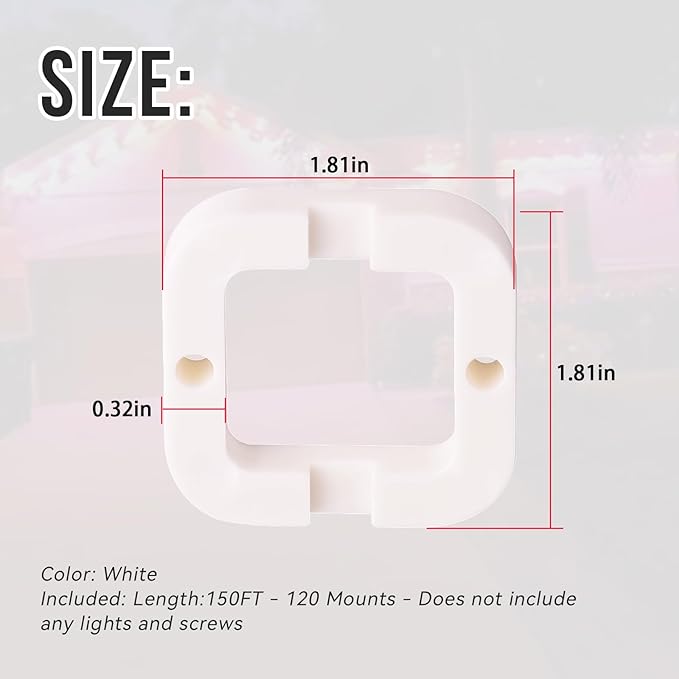 Outdoor Light Mount Bracket/Outdoor Home Lighting Mounting Brackets Compatible with Go-vee Permanent Outdoor Light Model (H705) Outdoor Light(White150FT-120 mounts)