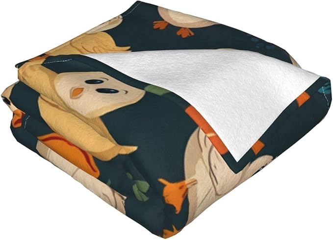 Cute Cartoon Bunny 50x40 Printed Soft Fleece Blanket for Sofa Bed and Camping - Cozy Blanket for Travel Picnics Nighttime Use