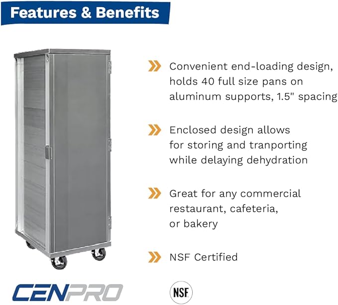 Commercial Enclosed 40-Tier Aluminum End Load NSF Bun/Sheet Pan Rack | Bakeries Caterers Kitchens Restaurants | (#28W-151)