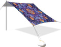 Abstract Mandala Purple Beach Tent Sun Shelter 9.2' x 10.5' Beach Canopy with 4 Sandbags 4 Stability Poles Sand Shovels - Tent Canopy for Beach Camping Fishing Picnics