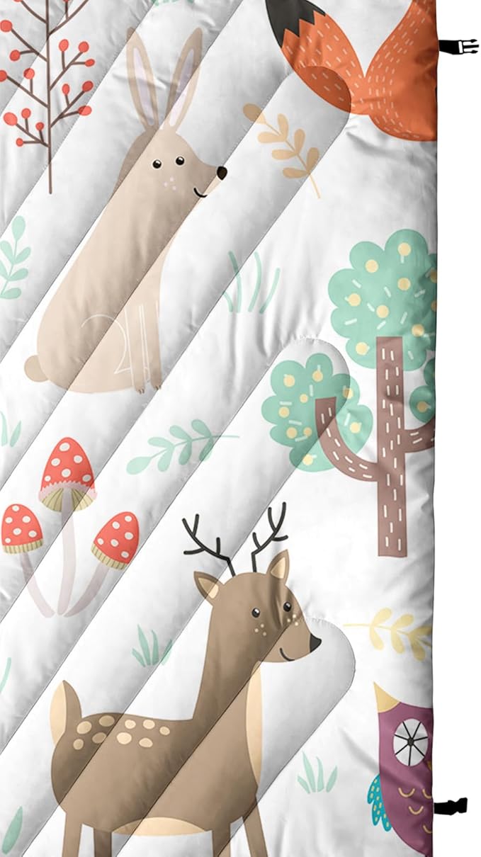 Axolotl Wild Animal Theme Printed Camping BlanketDeer Bear Fox Waterproof BlanketMushroom Botanical Packable Outdoor BlanketWoodland Hedgehog Owl Backpacking Quilt for CampingHikingStadiumPicnic