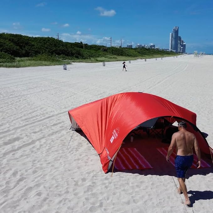 Beach Bubble Sport Edition The Ultimate Private Wind Supported Beach Cabana +50 UPF 4 Person Capacity