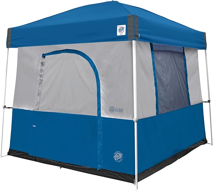 E-Z UP Camping Cube Sport Converts 10' Angled Leg Canopy into Camping Tent