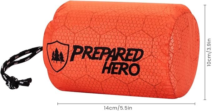 Prepared Hero Survival Bag - Emergency Sleeping Bag Thermal Bivy Sack for Camping Hiking Outdoor. Lightweight Portable Survival Shelter