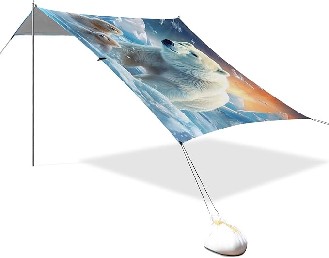 Polar BearCamping Sun Shelters 9.2 x 10.5 FT Beach Canopy Tent Sun Shade with Carrying Bag for Camping Trips Fishing Backyard Fun or Picnics 21341836