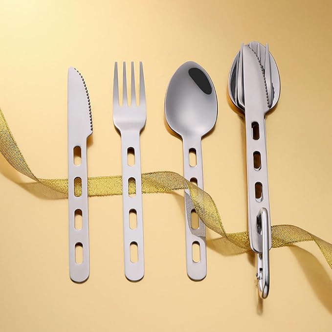 36-Piece SilverwareService for 12Serving SetCamping Utensils430 Camping Stainless Steel Cutlery SetCamping Outdoor KnifeEasy to Carry Without Taking Up SpaceDishwasher Safe