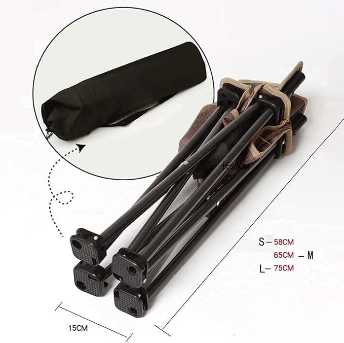 Portable Camping Chair for Adults Folding Outdoor Chair with Side Pocket 900D Ox Cloth Picnic Beach Hiking Brown