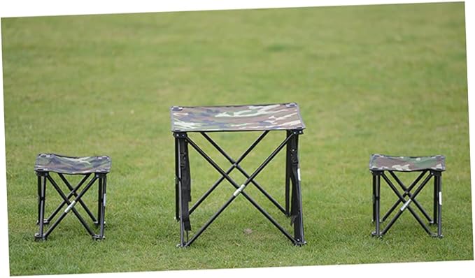 Happyyami Camouflage Folding Stool Portable Fishing Chair Sturdy Outdoor Gear Camping Seat Large Size