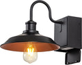 Outdoor Lights Fixture with GFCI Outlet Black Porch Light Waterproof Exterior Barn Wall Lights Fixture Industrial Farmhouse Wall Sconce Wall Mount Outside Lights for HousePatio Garage