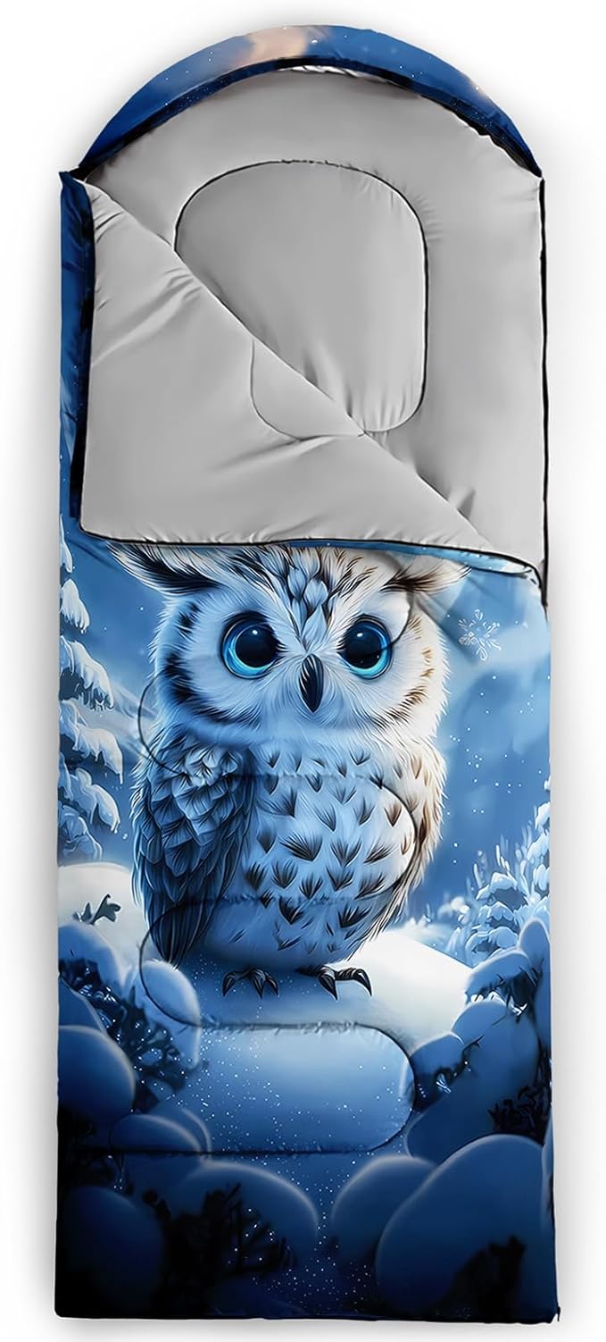 AILONEN Cartoon Camping Sleeping Bag for Boys Girls AdultsLightweight &amp Waterproof3 Season Warm &amp Cold WeatherPortablePrinted Sleeping BagTravelingCampingHiking
