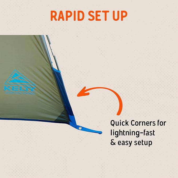 Kelty Sideroads Awning Shelter for Car Camping Tailgating and Summer Beach Trips Protection from Elements and UV Universal Mount Sturdy Steel Frame Easy Setup