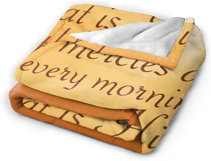 80X60 Lamentations 3 22 His Mercies are New Bible Verse Lightweight Flannel Blanket - Soft and Breathable Polyester Suitable for Travel Camping and Home Decoration