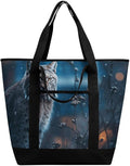 Insulated Shopping BagLarge Reusable Cooler Bags Female Lynx Printed Foldable Shopping BagTravel Waterproof Shoulder Bag
