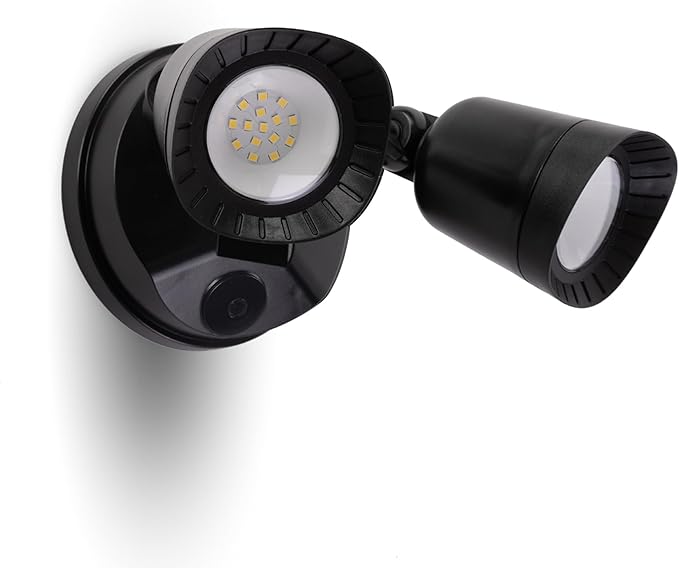 LED Flood Lights Outdoor 16W 1900LM IP65 Waterproof Dusk to Dawn Dual Head Security Lights Exterior Wall Light for House Patio Garage Yard-Black (1 Pack)