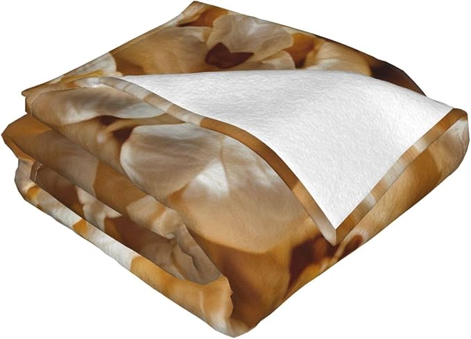 Popcorn 50x40 Printed Soft Fleece Blanket for Sofa Bed and Camping - Cozy Blanket for Travel Picnics Nighttime Use