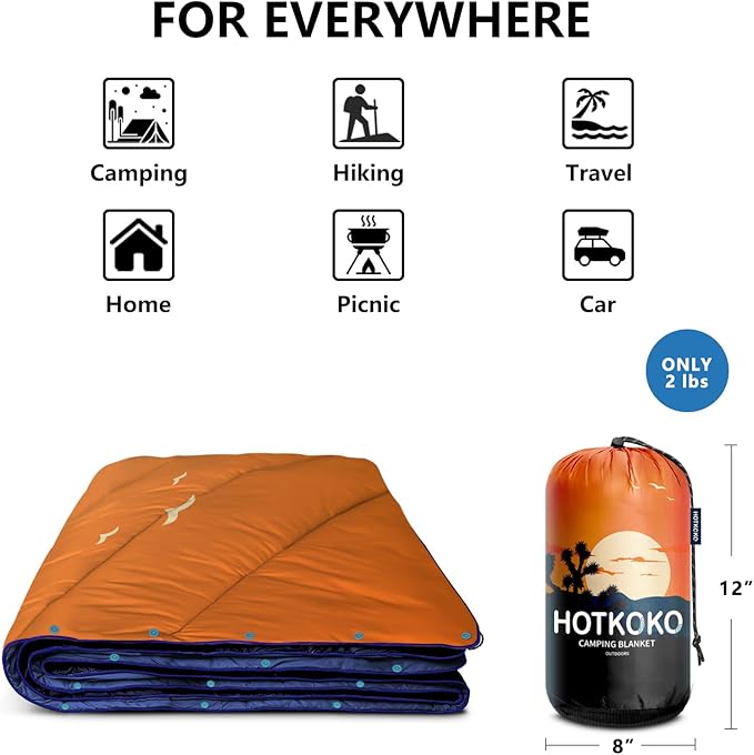 Camping BlanketLightweight Puffy Printed Camping Blanket Packable Outdoor Blanket for CampingTraveling Stadium Hiking Picnics