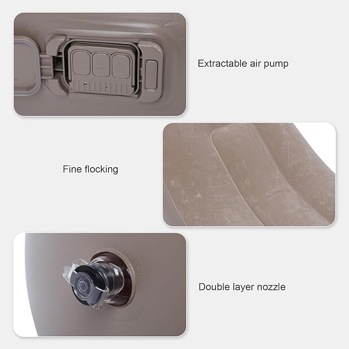 Ejoyous Inflatable Lounger Ultra Wide Inflatable Couch Portable Blow Up Sofa Chair Air Mattress with Built in Pump for Home Outdoor Camping Picnic Beach Travel
