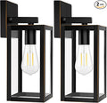 2-Pack Outdoor Lights for House Waterproof Bronze Exterior Light Fixtures with Clear Glass Anti-Rust Outside Wall Lanterns Sconces Front Porch Lights for Garage Doorway Bulbs Not Included