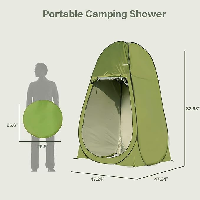 Camping Shower Tent 7FT Instant Pop Up Privacy Tents Portable Toilet Tent Outdoor Dressing Room Foldable Camp Sun Shelter for Beach Fishing