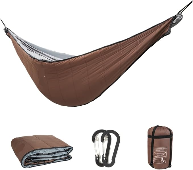 Portable Hammock Underquilt Winter Cold Weather Warm Under Quilt for Outdoor Camping Hiking Traveling Supplies(White)