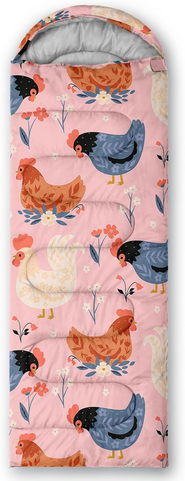 Axolotl Cartoon Fox Sleeping Bag3 Season Warm and Cool Weather Kawaii Fox Flowers Sleeping Bags for Kids Boys TeensWaterproof Lightweight Sleeping Bags for TravelingOutdoors Camping EquipmentRed