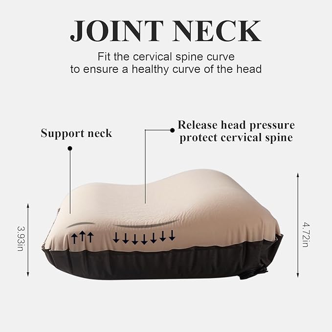 Automatic Inflatable Camping Pillow for OutdoorProtable Travel Menmory Foam Pillow for SleepingCamping Essentials SuppliesErgonomic Design for Neck