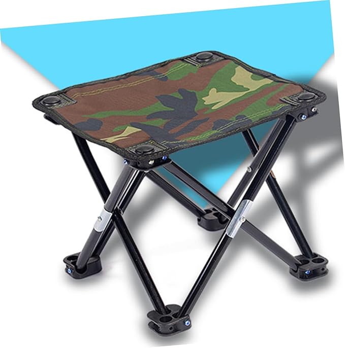 Happyyami Camouflage Folding Stool Portable Fishing Chair Sturdy Outdoor Gear Camping Seat Large Size
