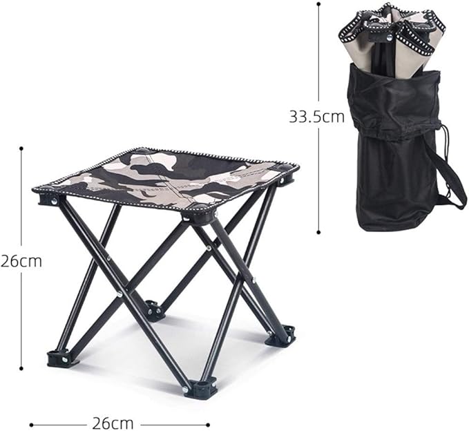 Light Camping Hiking Fishing Folding Chair from Steel Frame for Outdoor Camouflage Portable Leisure Picnic Beach Foldable Chair Seat with Free Bag (Quantity : 2)