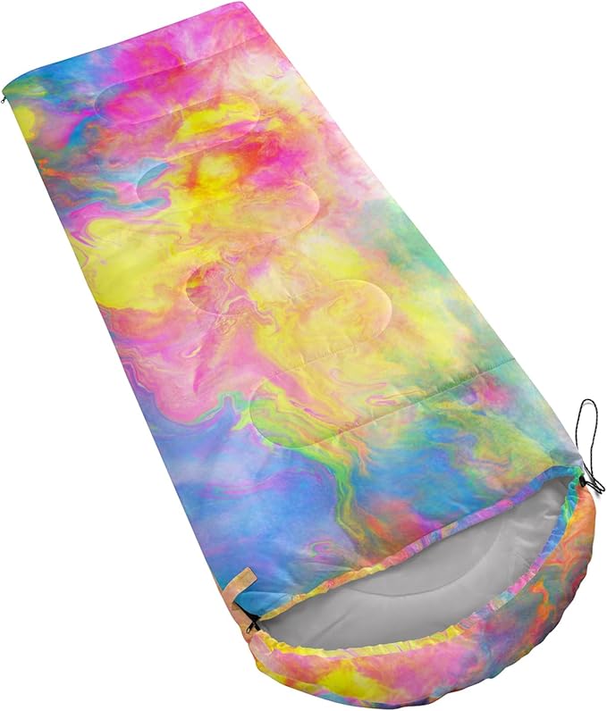 QOOMO Axolotl Cute Camping Sleeping Bags3 Season Warm &amp Cool WeatherLightweightWaterproof Sleeping Bags for Adults &amp KidsTravelingand Outdoors