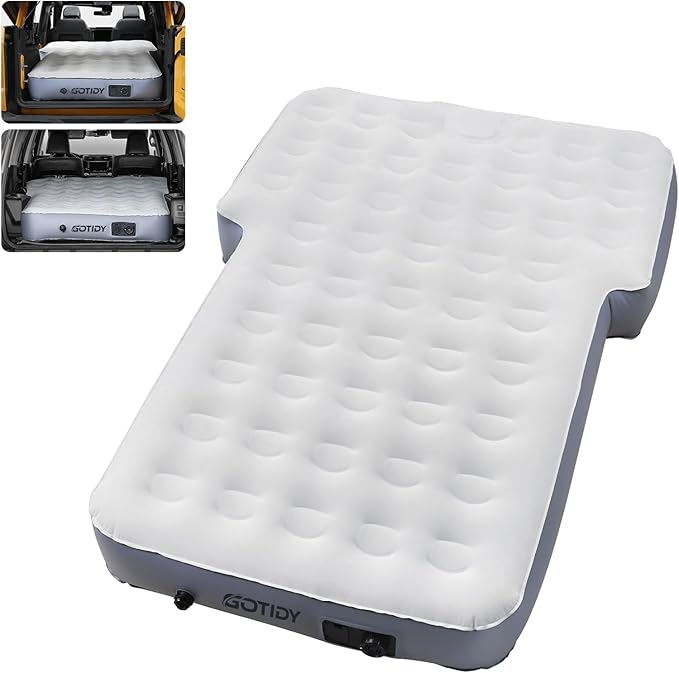 65''SUV Air Mattress Pad for SUV Trunk 10 Inch Ultra-Thick Inflatable Car Mattress SUV SUV Air Mattress Camping Bed with Built in Pump