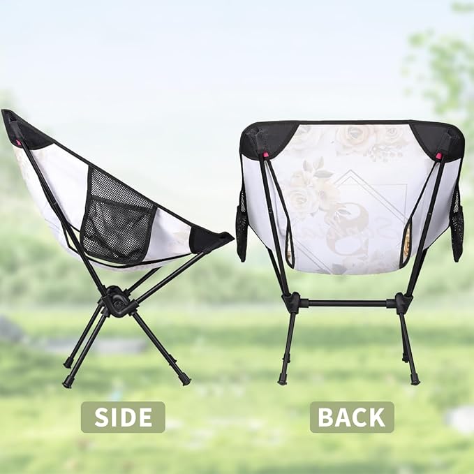 Camping Chair Personalized Backpacking Chair Lightweight Portable Folding Customized Name Chairs for Beach Sport Hiking (Orange)