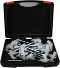 Spiral Fluorescent Tent Stakes 13mm Head Carbon Steel Ground Pegs 20pcs with Sleeve Puller Plastic Case for Camping Beach Tent Anchors