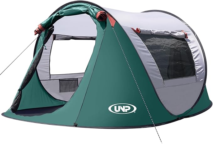 Pop-up Tent 3 Person Camping Tent Instant Portable Beach Tent Easy Pop Up Shade Tents 2 Doors for Camping Hiking &amp Traveling with Carrying Bag