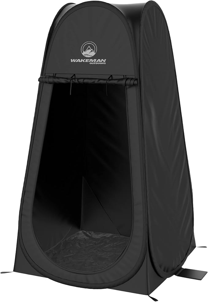 Wakeman Pop Up Changing Tent 3.3 x 3.3 x 6.2ft Camping Shower Tent for Portable Toilet Stall or Dressing Room with Carry Bag for Camping Beach or Tailgate Polyester