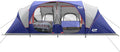 CAMPROS CP Tent 12-Person-Camping-Tents3 Room Family TentsWaterproof Windproof Family Tent with Top Rainfly6 Large Mesh WindowsDouble LayerEasy Set Up Portable with Carry Bag-20' x 9' x 72(H)