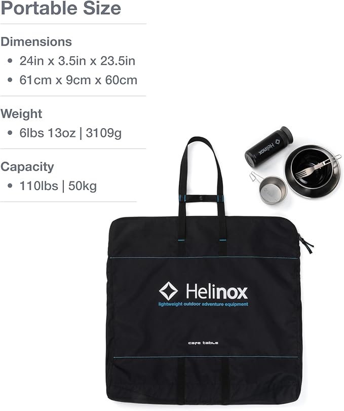 Helinox Café Table Dining Height Portable Camping Table Black