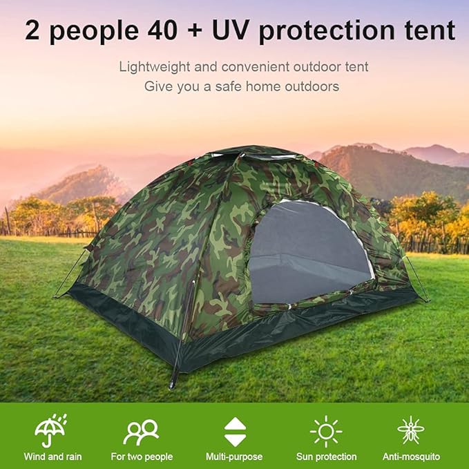 Outdoor Tent 2 Persons 40 Tent Portable Tent for Camping Hiking and Spare Parts