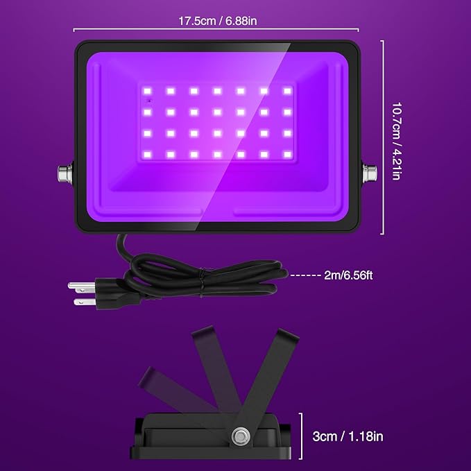 Onforu Orange and Purple Halloween Lights 30W Dusk to Dawn Floodlight 2 Pack LED Flood Light Outdoor Decoration Auto ON/Off Plug in Flood Light IP65 Waterproof Uplighting Uplights for Party Garden