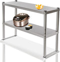 Stainless Steel Overshelf 12”D x 35”W x 24”H Adjustable Double Overshelf Commercial 2 Tier Stainless Over Shelf Double Deck Prep Work Table for Kitchen Restaurant Bar Garage