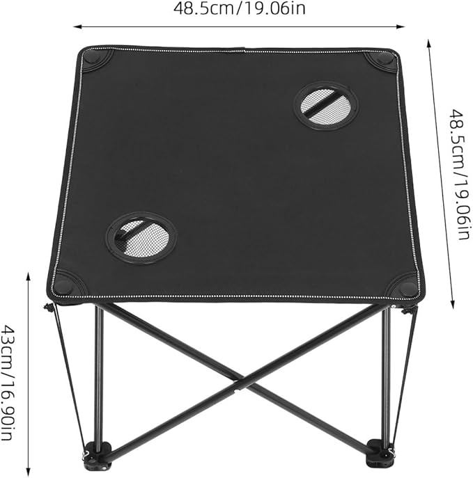 Portable Folding Camping Table with Cup Holders for Outdoor Activities for Picnics Beach BBQ and Travel Compact Side Table for Easy Carrying