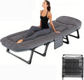 Camping Cot Portable Folding Bed for Adults 6 Position Adjustable Cot Recliner Chair with Pillow Heavy Duty Steel Frame Camping Office Nap Indoor Outdoor Use (Extra Large(78in))