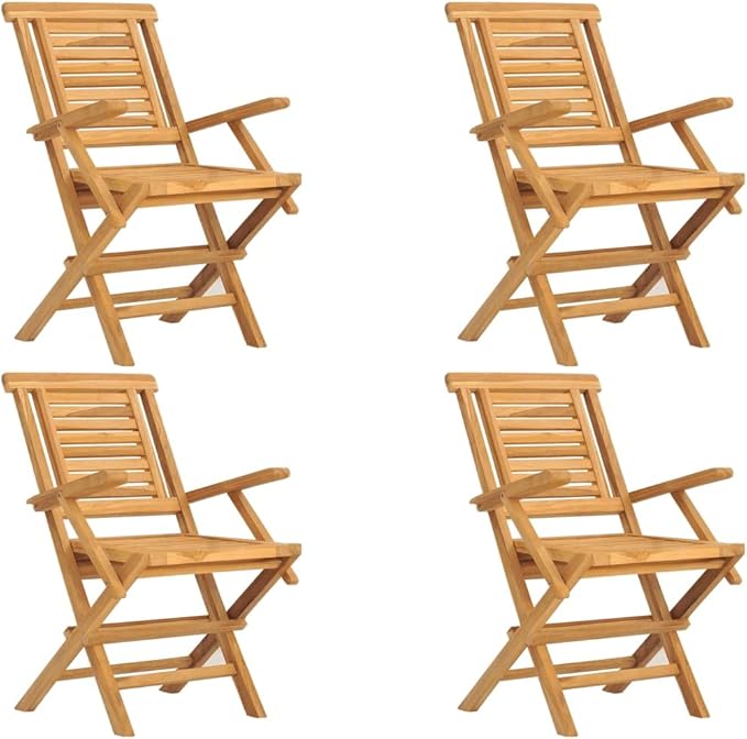 Outdoor Dining Chairs Chairs for Dining Table Patio Chairs Outdoor chairFolding Patio Chairs 4 pcs 22x24.8x35.4 Solid Wood TeakSuitable for Gardens courtyards