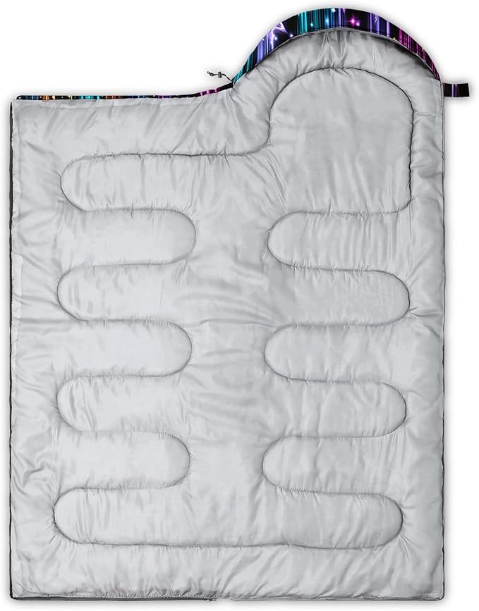 QOOMO Camping Sleeping Bags3 Season Warm &amp Cool WeatherLightweightWaterproof Sleeping Bags for Adults &amp KidsTravelingand OutdoorsCamping Gear Equipment