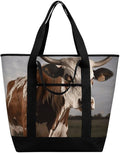 Insulated Shopping BagLarge Reusable Cooler Bags Cow Printed Foldable Shopping BagTravel Waterproof Shoulder Bag